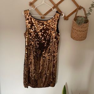 Bedo | Copper Sequin Mini Dress